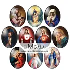 Овальные фото Богородицы и Иисуса, 10 шт., 13x11 мм18x24 мм, 5 мм30x40 мм, плоская задняя часть