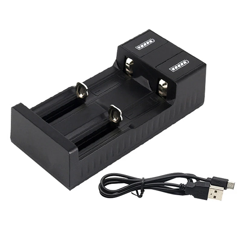 

Dual Slots USB Batteries Charger Protection IC 18650 26650 Universal Battery Charger For Li-ion 3.7V Rechargeable 2 Slots