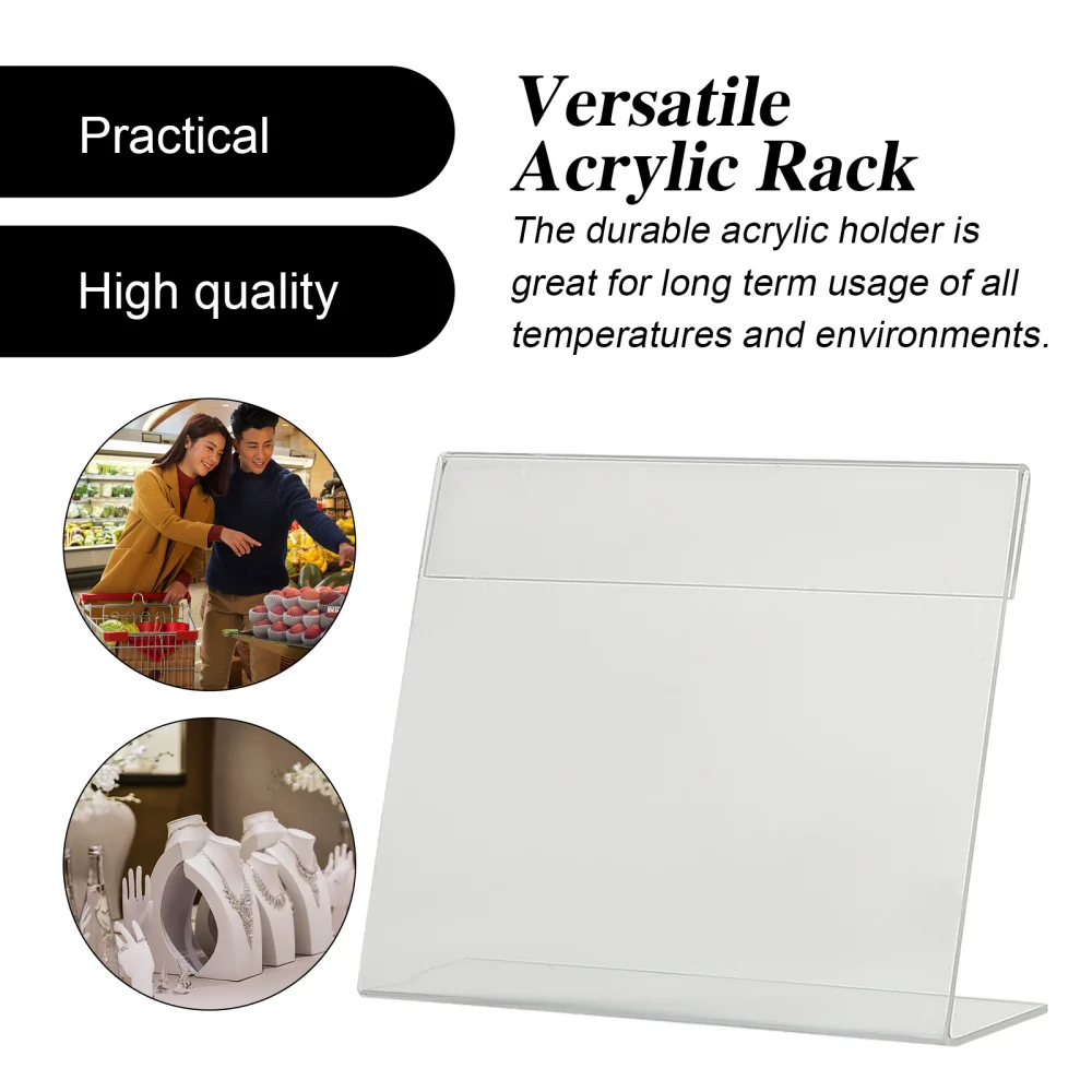 

2Pcs Supermarket Acrylic Sign Holders Price Tag Display Stands Label Holder