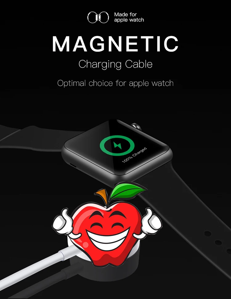Зарядное устройство для Apple Watch быстрая Беспроводная зарядка для i Watch Series 1 2 3 4 USB Магнитная Беспроводная зарядка 3,3 футов/1 метр Кабель