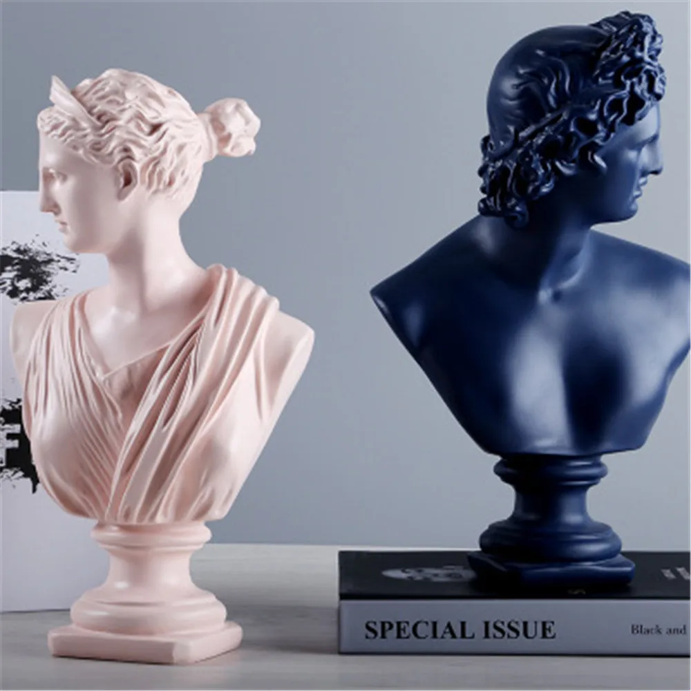 

European Resin David Venus Head Statue Home Living Room Goddess Sculpture Figurines Decoration Office Desktop Furnishing Crafts