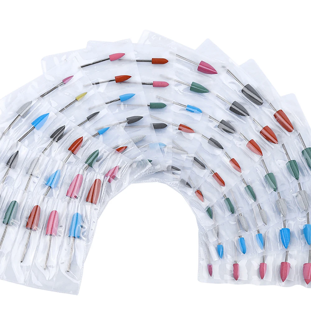 

6pcs/set Silicone Nail Polish Grinder Electric Manicure Machine Nail Drill Bits DIY Nail Files Cutter Buffer Milling Tool