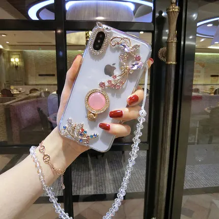 Роскошный чехол подставка с кольцом бабочкой и драгоценным камнем для iPhone 12 11 Pro