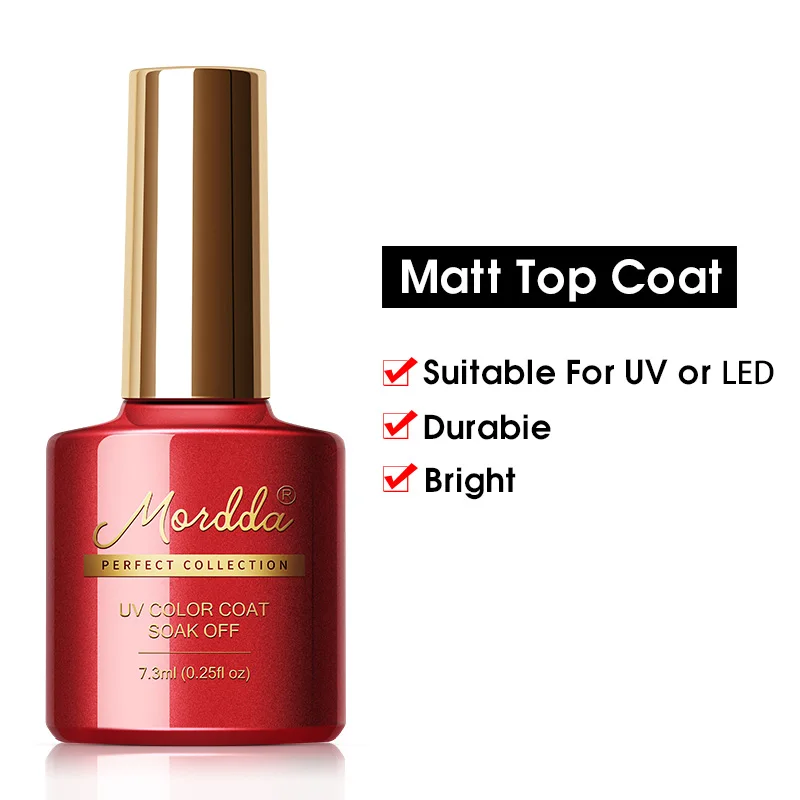 Matt Top Coat MORDDA Гель-лак для ногтей УФ светодиодный лак для ногтей для маникюра 120 цветов длительного действия Гель-лак Гибридный для маникюра Инструменты - Цвет: Matt Top Coat