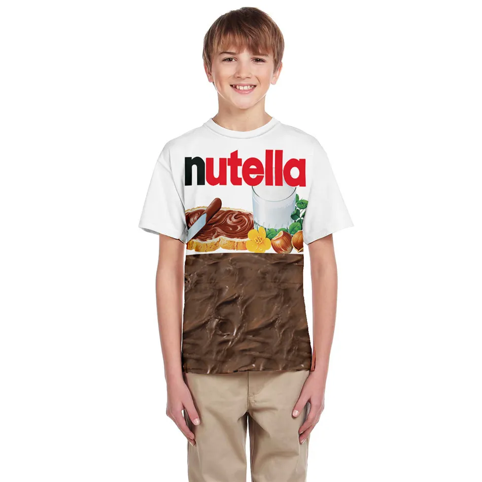 Детская 3D футболка Camisetas мальчик девочка Nutella забавная пародийная жизнь как еда