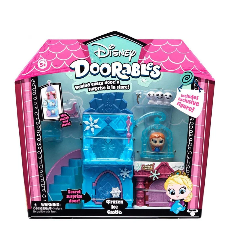 

Disney Doorables Frozen Anna Princess Surprise Mini Dollhouse New Fairy Tale House Anime Figures Girls Christmas Gift Kids Toys