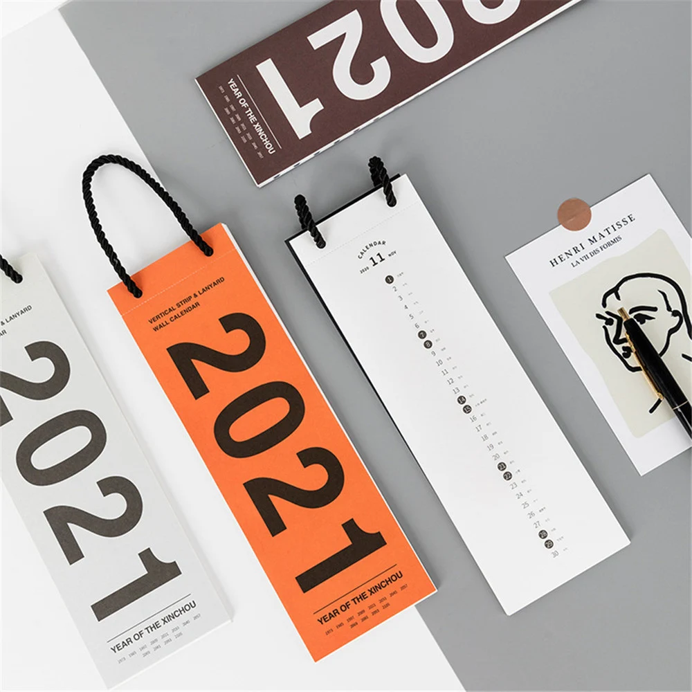 

2021 простой стильный настенный календарь, обучающий Органайзер времени, ежедневник-планировщик, мини-строп, настенный календарь, органайзер...