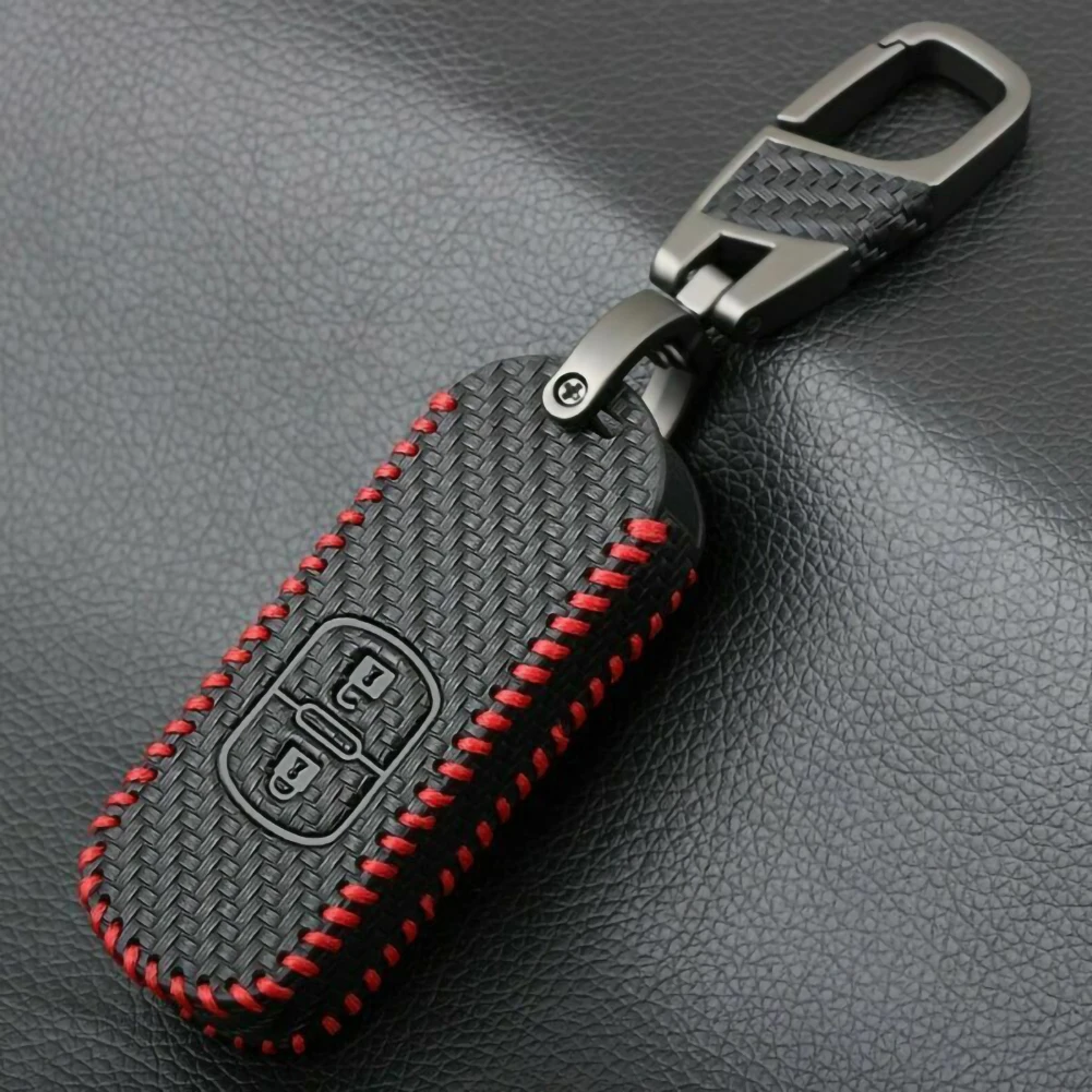 

Leather Remote Key Case Protective Cover For Mazda 2 3 5 6 CX5 CX7 CX9 GT Black Key Case For Car Auto Interior Accessories