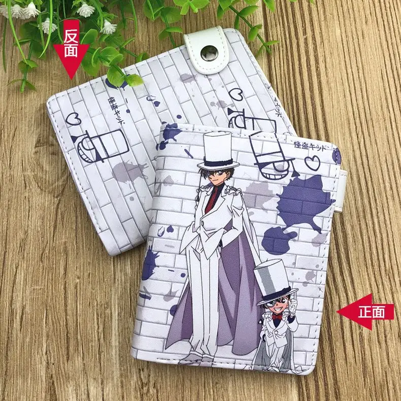 Аниме Детектив Конан Kaitou малыш короткая из искусственной кожи бумажник с
