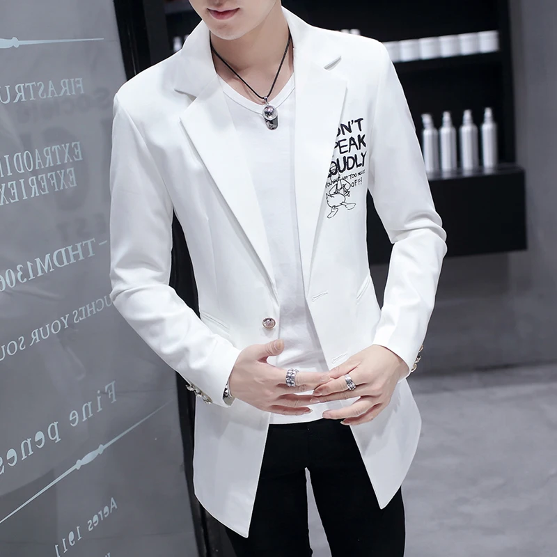 Весна 2019 костюм Для Мужчин's длинный Стройный блэйзер королевский синий