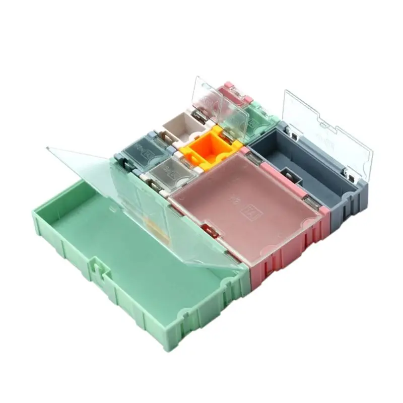 9 unids/set SMD contenedor SMT componentes electrónico IC Mini caja de almacenamiento caja de la joyería