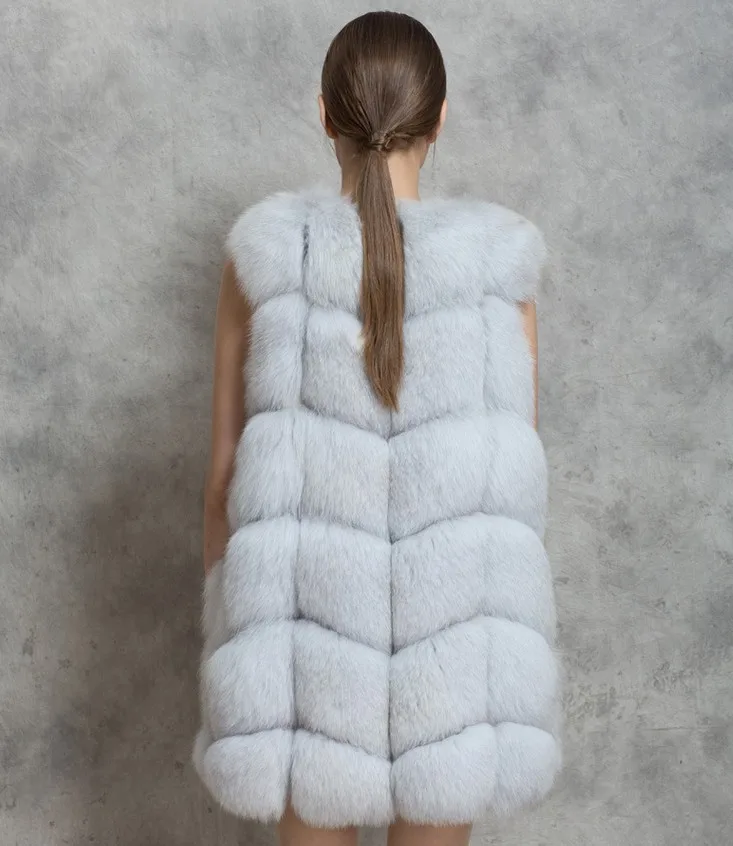 

Autumn&winter Fashion Sleeveless Vest High-Quality Faux Fur Coat Warm Fluffy Jacket 2021 Elegant Female V-Neck Outerwear New