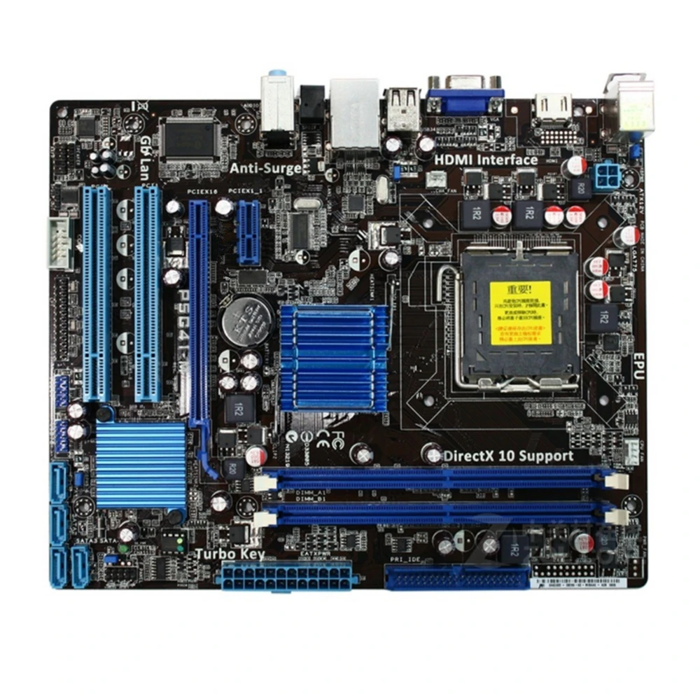 Для Asus P5G41 M рабочего Материнская плата G41 разъем LGA 775 Q8200 Q8300 DDR2 8G u ATX UEFI BIOS