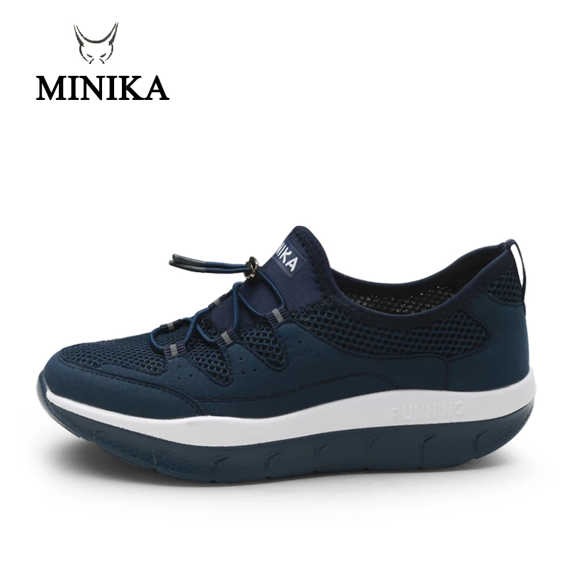 Minika; коллекция года; женская обувь для фитнеса; обувь на платформе с полукруглой танкеткой для похудения; обувь для прогулок; Feminino Zapatillas Deportivas Mujer