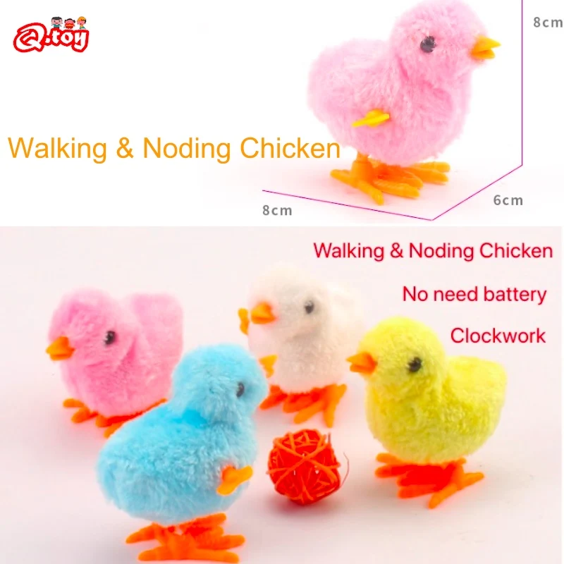 

Classic Clockwork Toys Cute Plush Wind Up Chicken Toy Kids Educational Toy Clockwork Chicken Toy Jumping Walking Chicks Toys