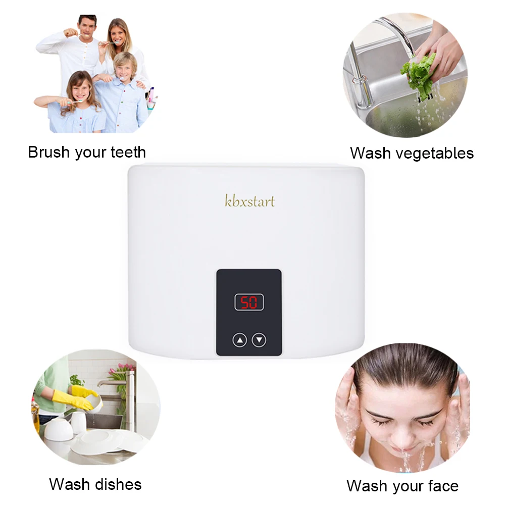 5500W Instant Electric Water Heater Wall Mounted Thermostat Tankless Hot Shower Tempetature Display 110V/220V  Бытовая