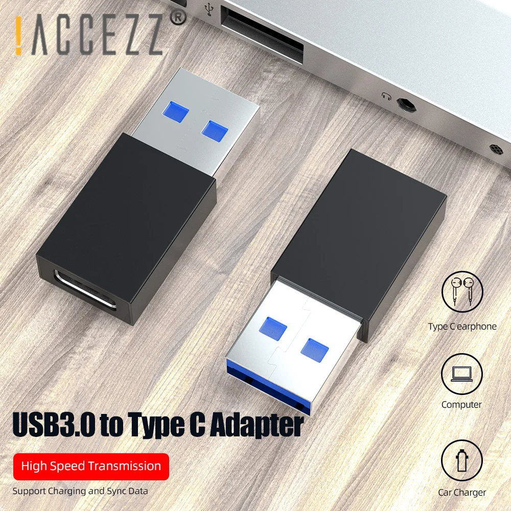

!ACCEZZ Type c to USB 3.0 OTG Adapter For Macbook Air iPad Pro 2020Universal Charging Sync Data USB C Female to USB3.0 Converter
