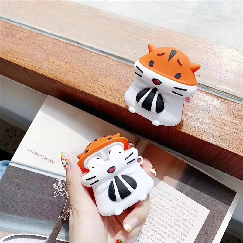 Чехол для AirPod 2 мягкий силиконовый беспроводной чехол наушников с объемным