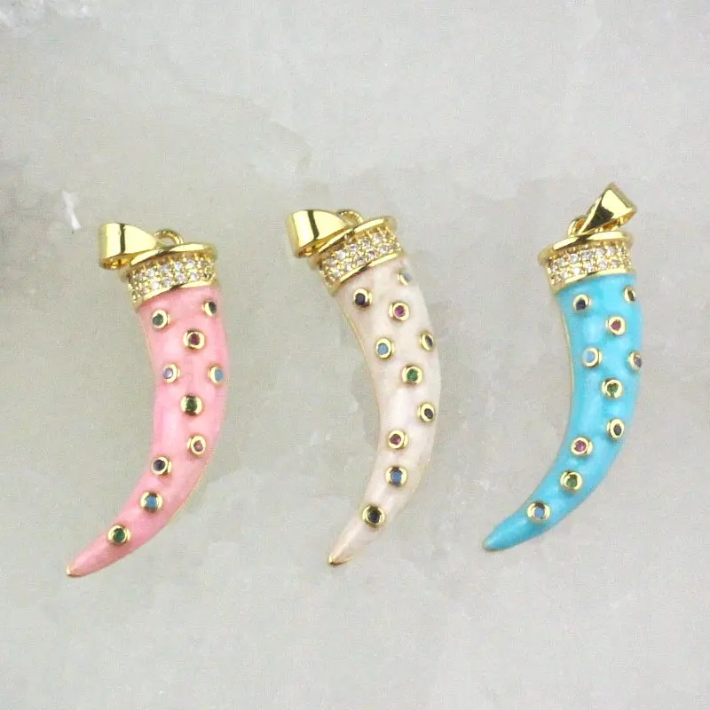 30*8 мм 10 шт./лот модная разноцветная эмаль с подвеской из фианита шарма эмалью в