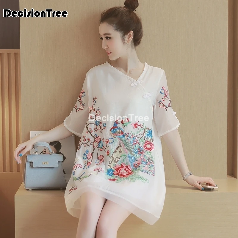 Платье-Ципао в ретро стиле платье-Ципао с вышивкой традиционном китайском платье