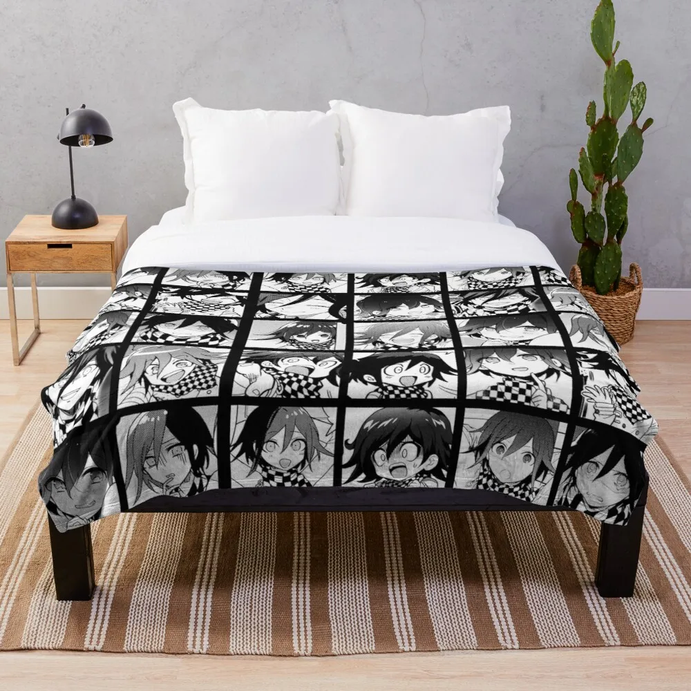 

Kokichi Manga Collection Throw Blanket Adult Fashion Quilts Home Office Washable Duvet Casual All Season Living Sherpa Blanket