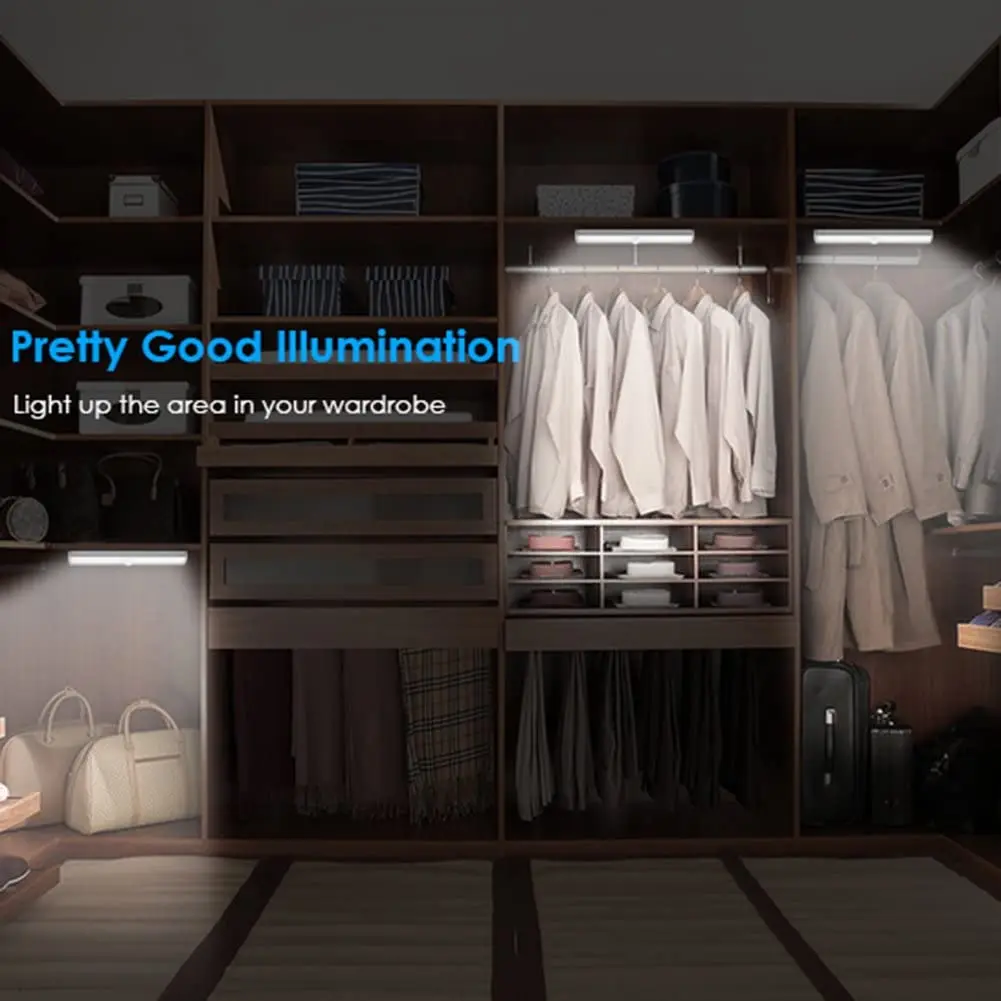 Движения Сенсор светодиодный ночной Светильник Перезаряжаемые Беспроводной