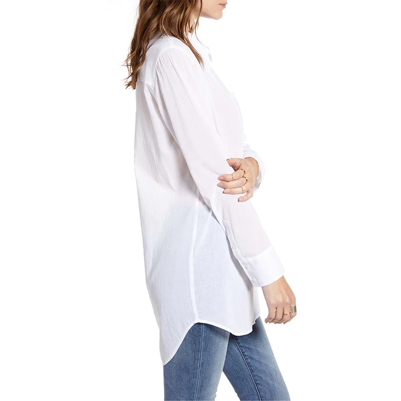 Новинка 2020 женская блузка рубашка Повседневная свободная базовая v образный