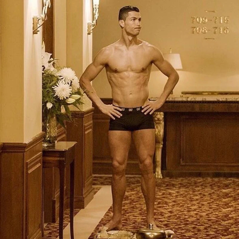 Чехол с изображением Криштиану Роналду Cr7 Для Мужчин's шорты-боксеры нижнее белье Хлопковые трусы сексуальные трусы брендовые Pull in мужские трусы