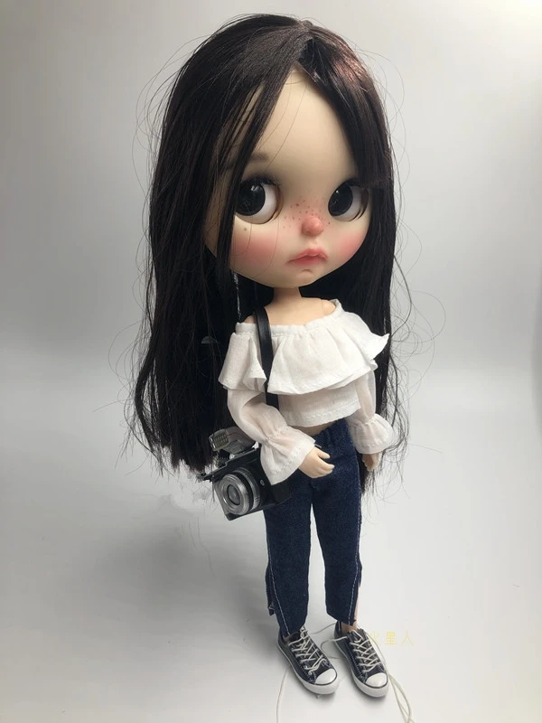 Новый Модный повседневный комплект одежды Blyth Dolls белая элегантная рубашка