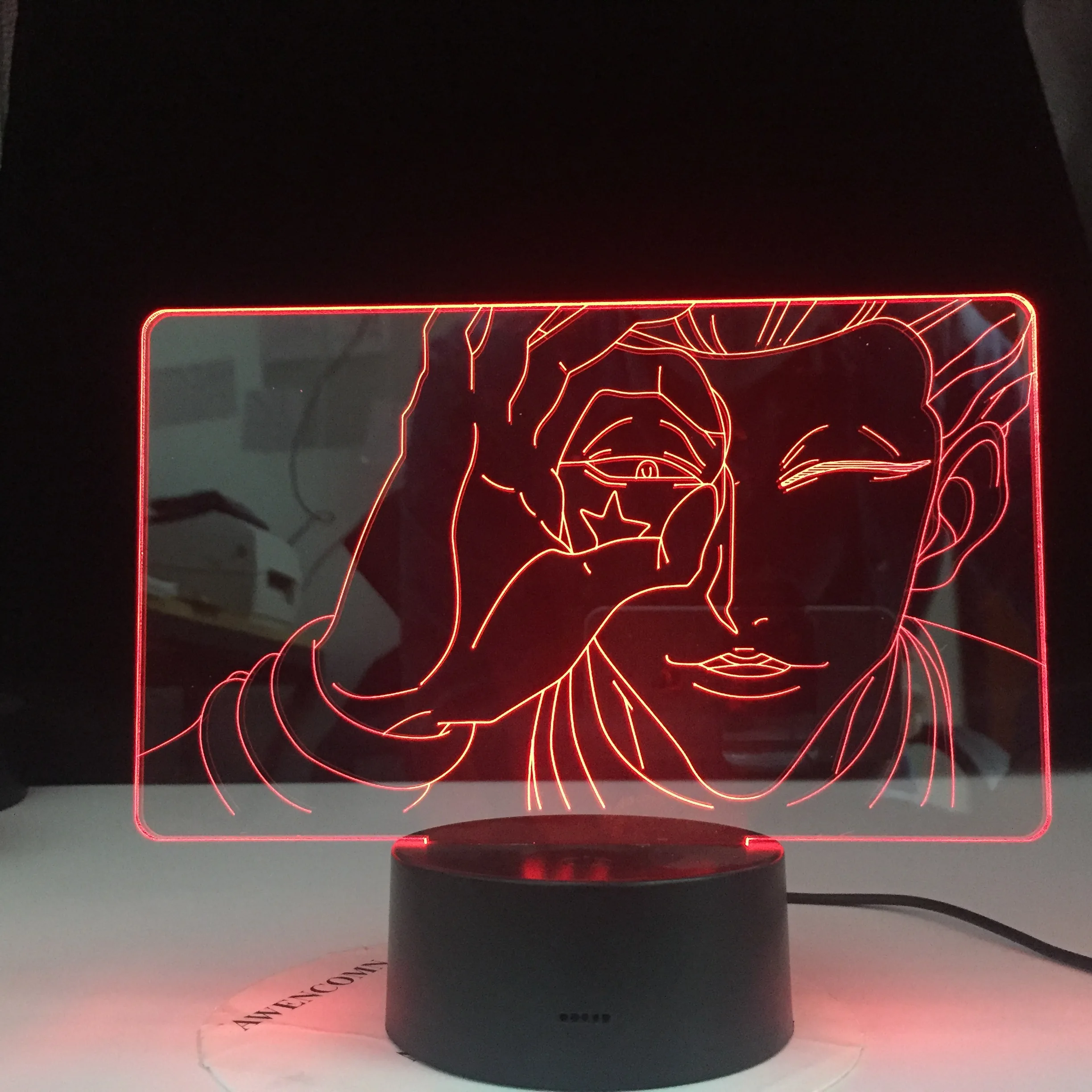 3D лампа хисока уход за кожей лица Led Цвет изменение атмосфера для детей Украшения