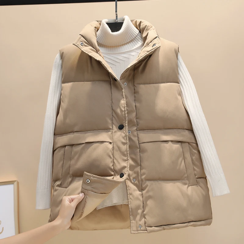 Женская хлопковая куртка-парка на молнии без рукавов | одежда