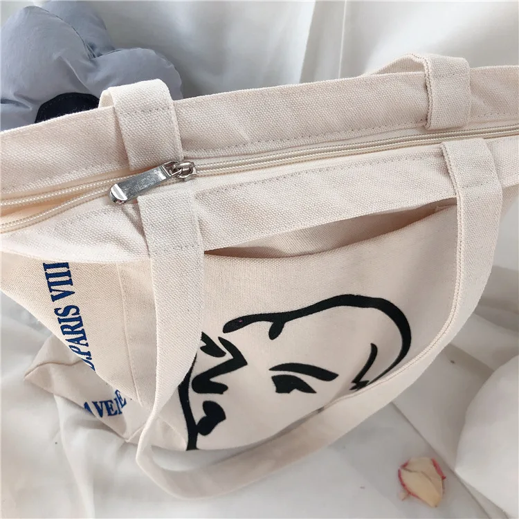 Сумка через плечо сумка для покупок модная простая Женская Холщовая с принтом на