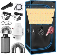 Grow Tent Indoor Plant Complete Kit, Hydroponics Tent System with Inline Fan, Carbon Filter, Ducting Combos, Timer, Hanger