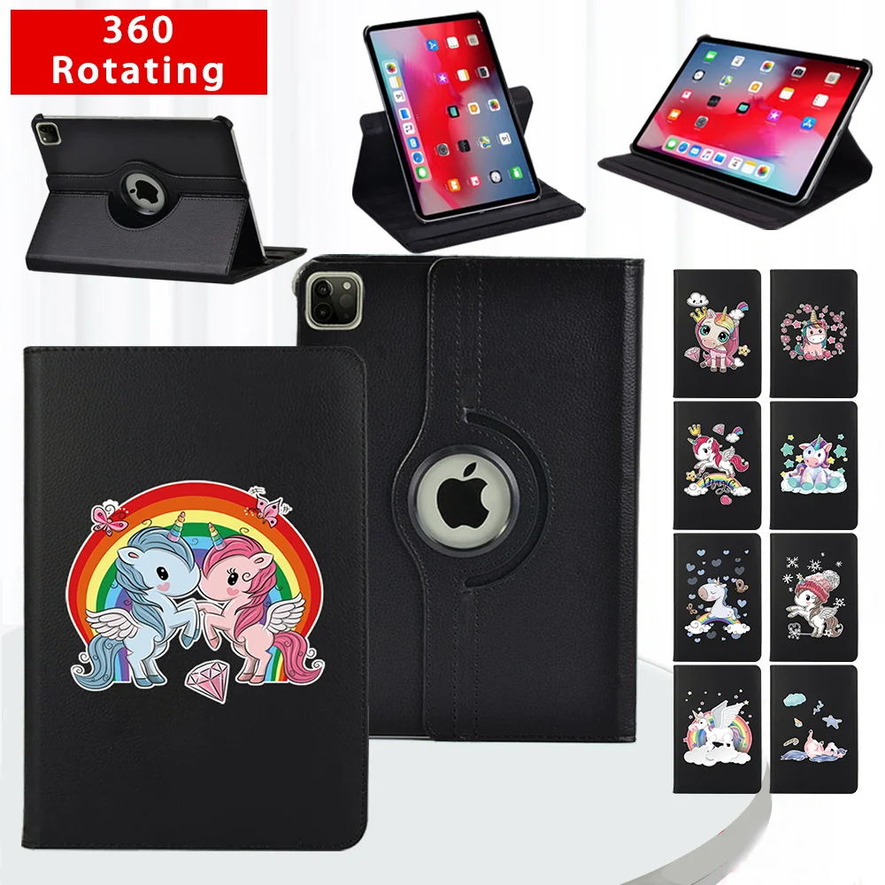 

360 Rotating Case for Apple IPad Pro 11" 2018 2020 Tablet Case for Pro 9.7"/ Pro 10.5" Anti -cratch Unicorn Pattern Cover Case