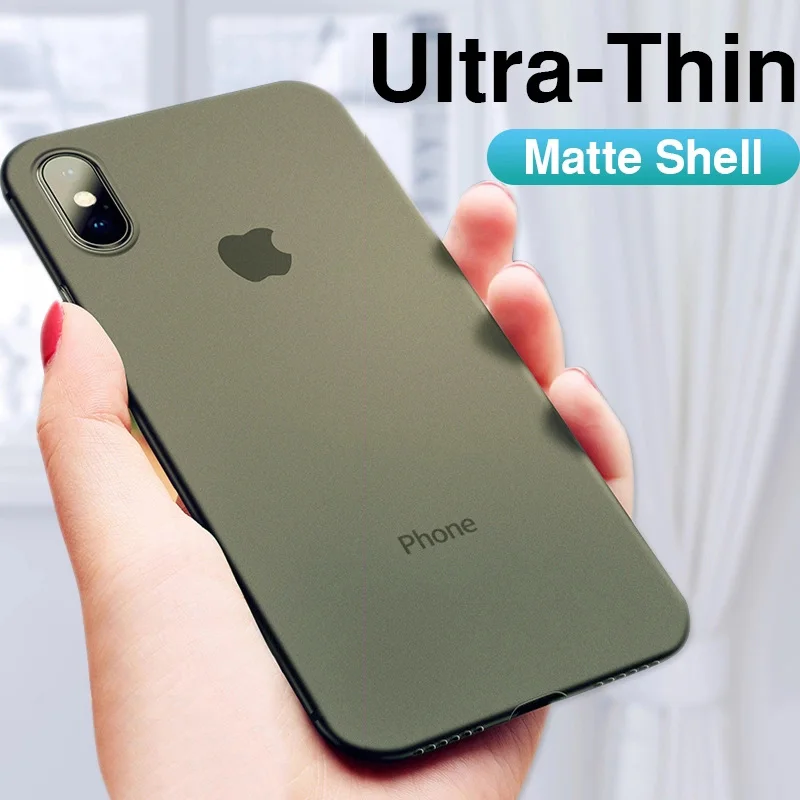 0,26 мм ультра тонкий PP чехол для iphone X XR XS Max полный Чехол для iphone 6 6s 7 8 PLus матовый противоударный Тонкий чехол