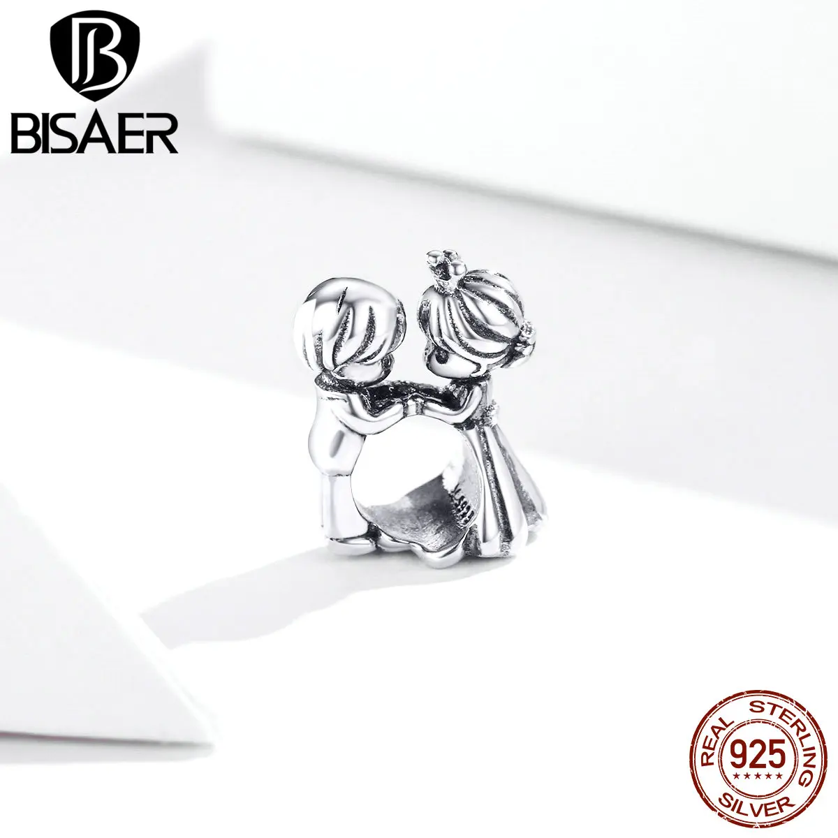 Бусины BISAER из стерлингового серебра 925 пробы Свадебные обручальные шармы