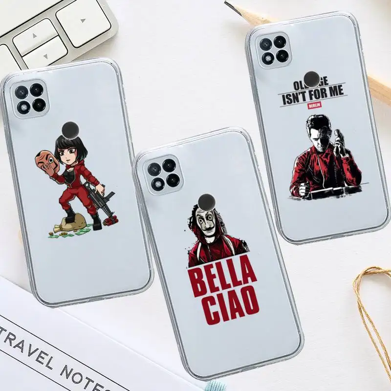 

la casa de papel Money robbery Phone Case Transparent for Xiaomi redmi note 8 9 10 11 t lite pro ultra mix 4 k40