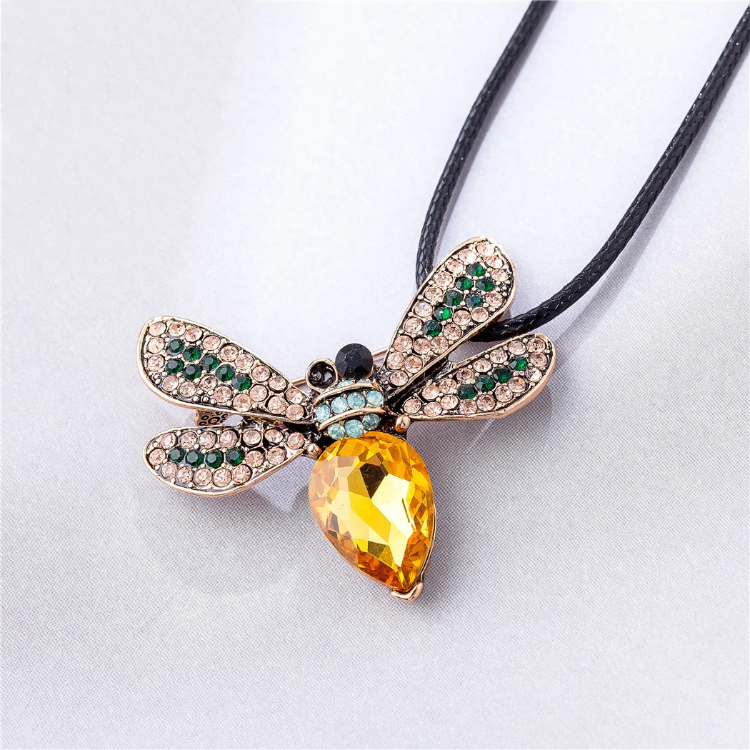 Винтажная бижутерия длинное ожерелье с воротником для женщин хрустальные пчелы