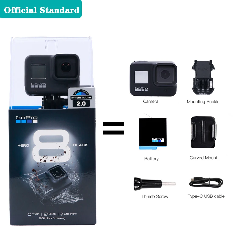 GoPro HERO 8 черная экшн-камера Профессиональная водонепроницаемая Спортивная камера 4K видео Cam Live Streaming Deportiva