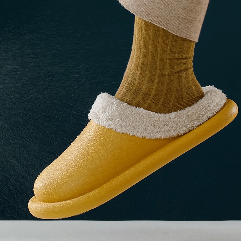 Домашние зимние шлепанцы унисекс меховые теплые тапки для дома и улицы сланцы