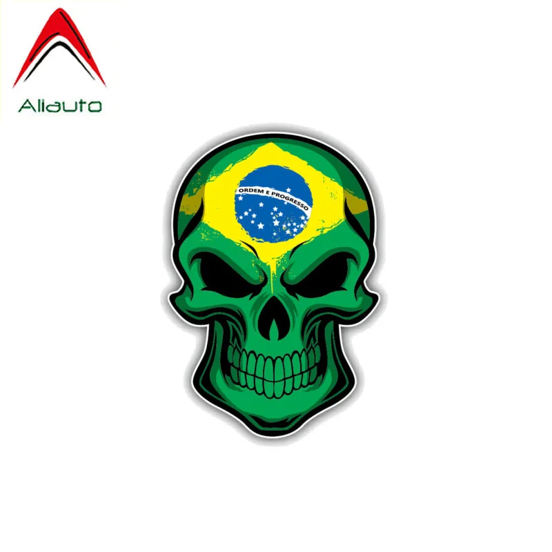 

Креативная Светоотражающая Автомобильная наклейка Aliauto, флаг Бразилии, наклейка из ПВХ, водонепроницаемая Солнцезащитная наклейка, 7 см * 10 см