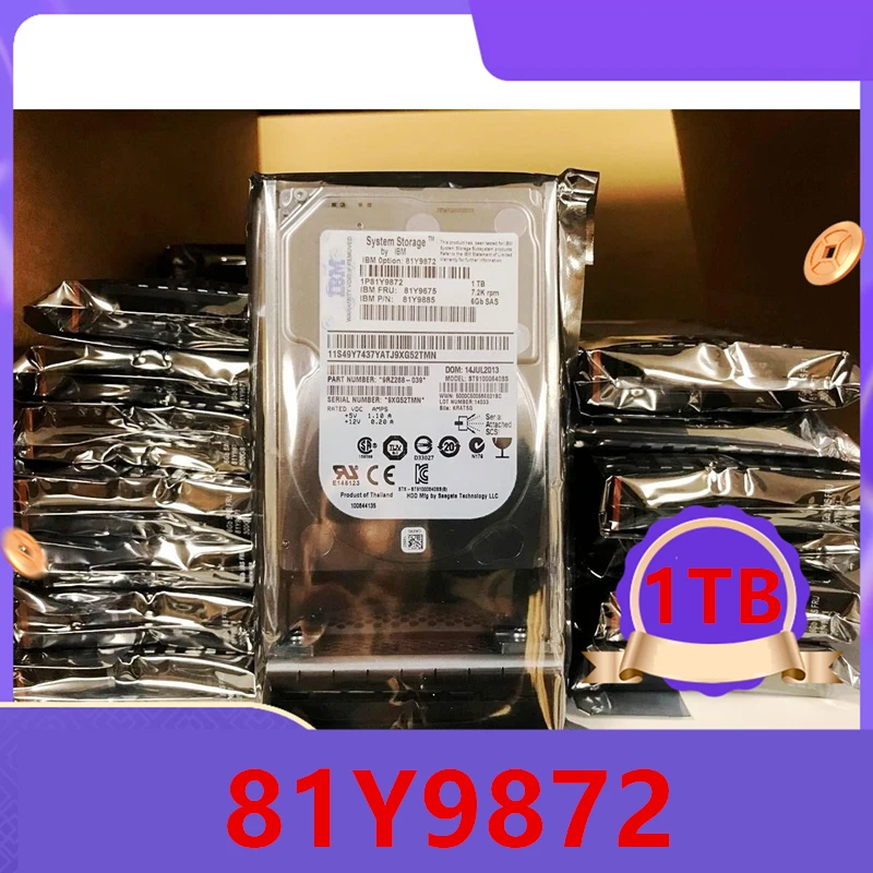 

New HDD For IBM DS3524 1TB 2.5" SAS 6 Gb/s 64MB 7.2K For Internal HDD For Server HDD For 81Y9872 81Y9875 81Y9885