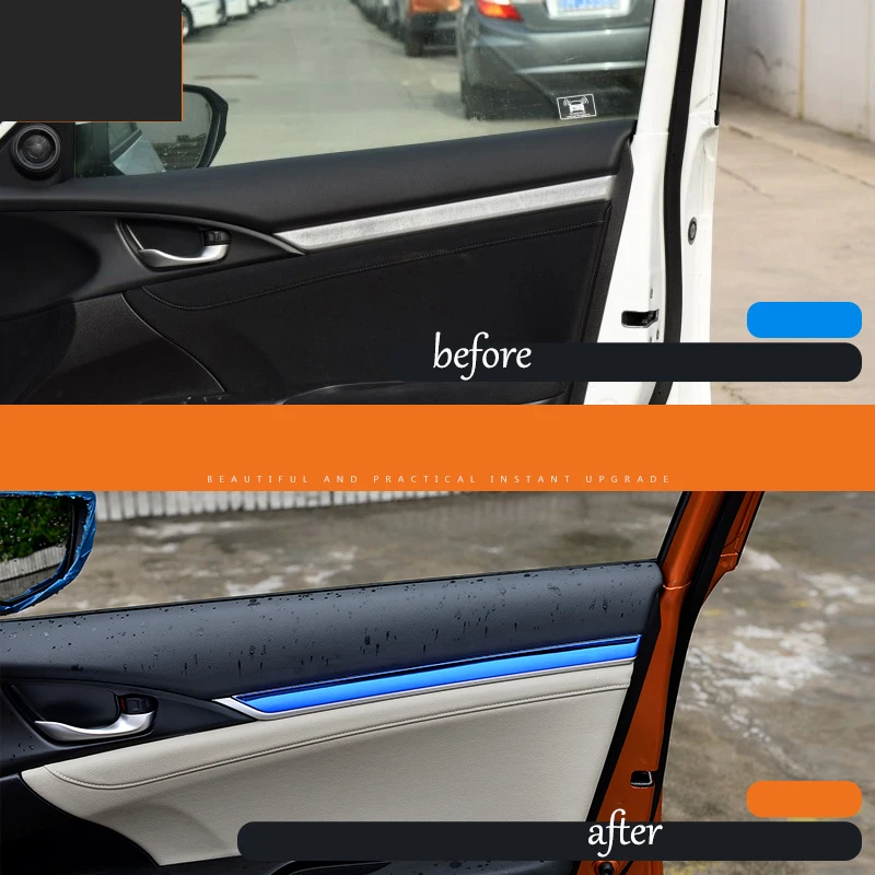 Lsrtw2017 Авто Стайлинг автомобиля двери внутри отделки края для Хонда цивик 2016 2017 2018