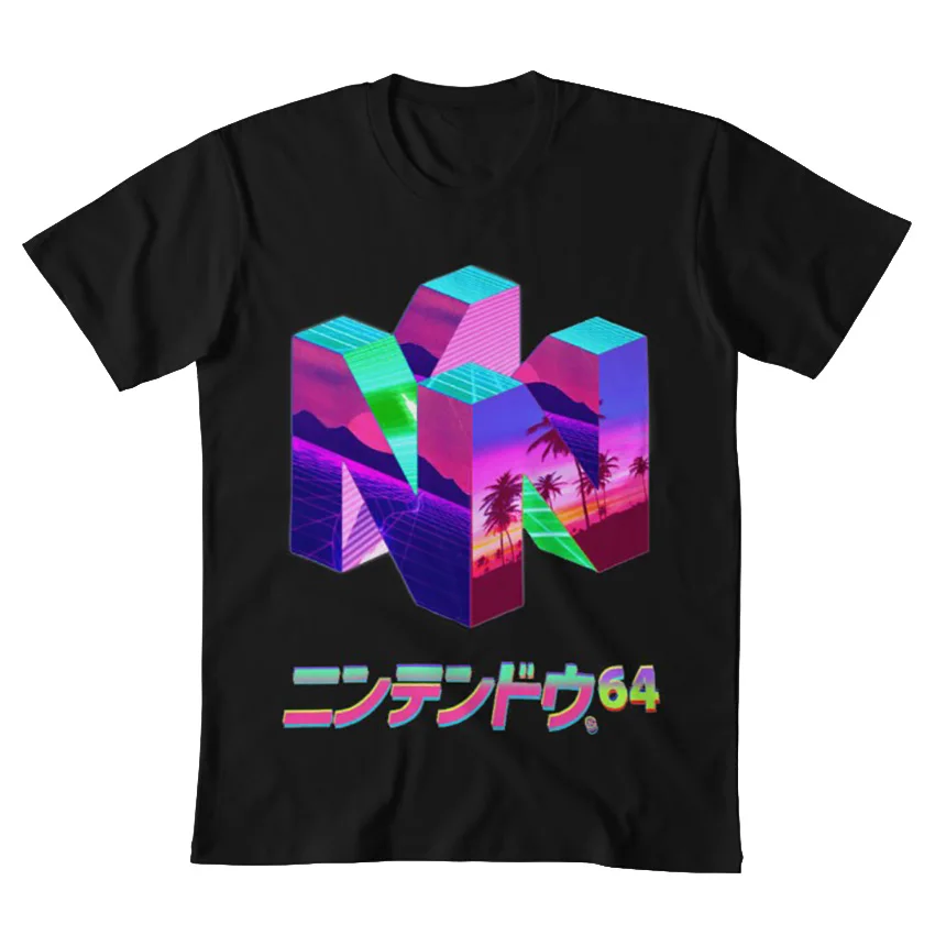 Футболка Nintendo 64 Vaporwave n64 nintendo игровая консоль вейп волна ретро|Мужские футболки| |