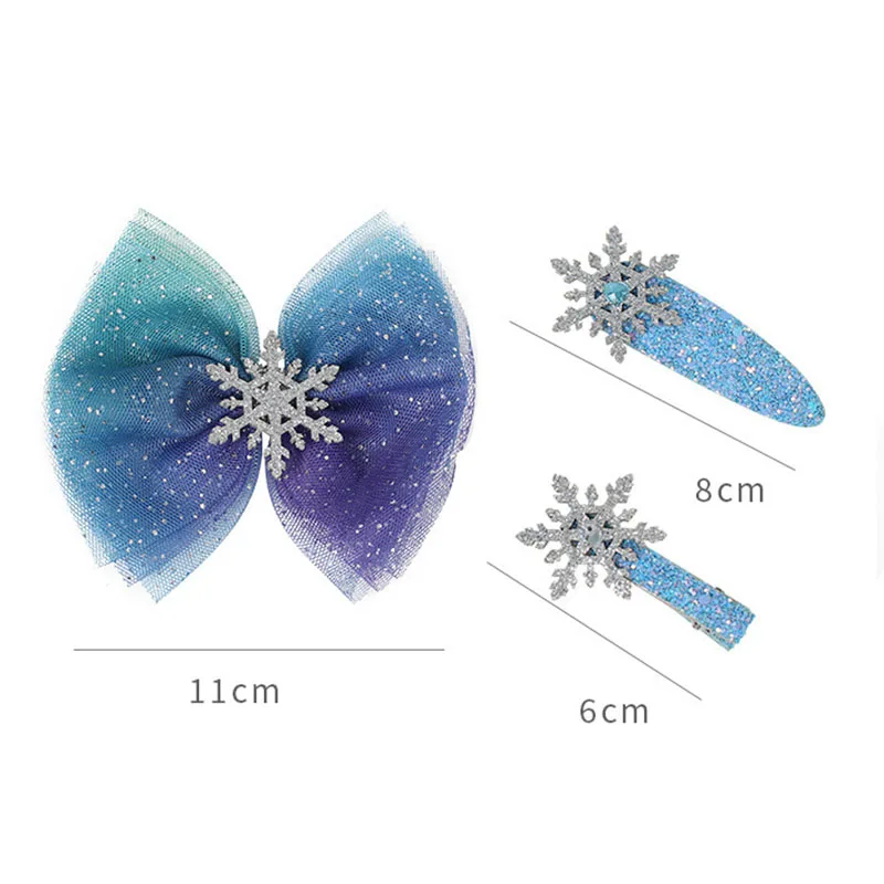 3 шт. головные уборы костюмы Аксессуары для принцессы Эльзы заколки волос девочек
