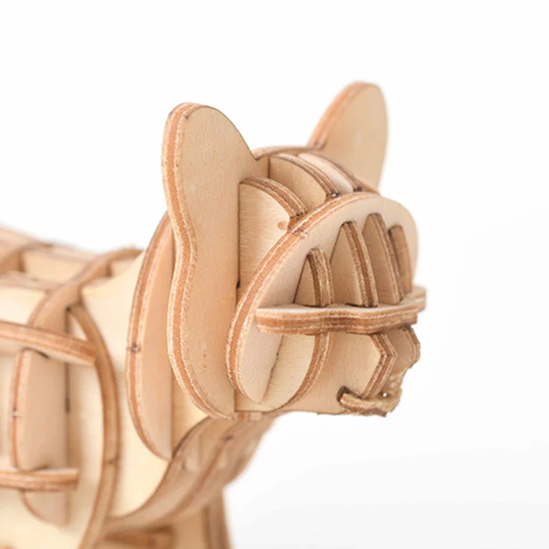 DIY игрушки для животных кошек 3D деревянная головоломка модель сборки деревянные
