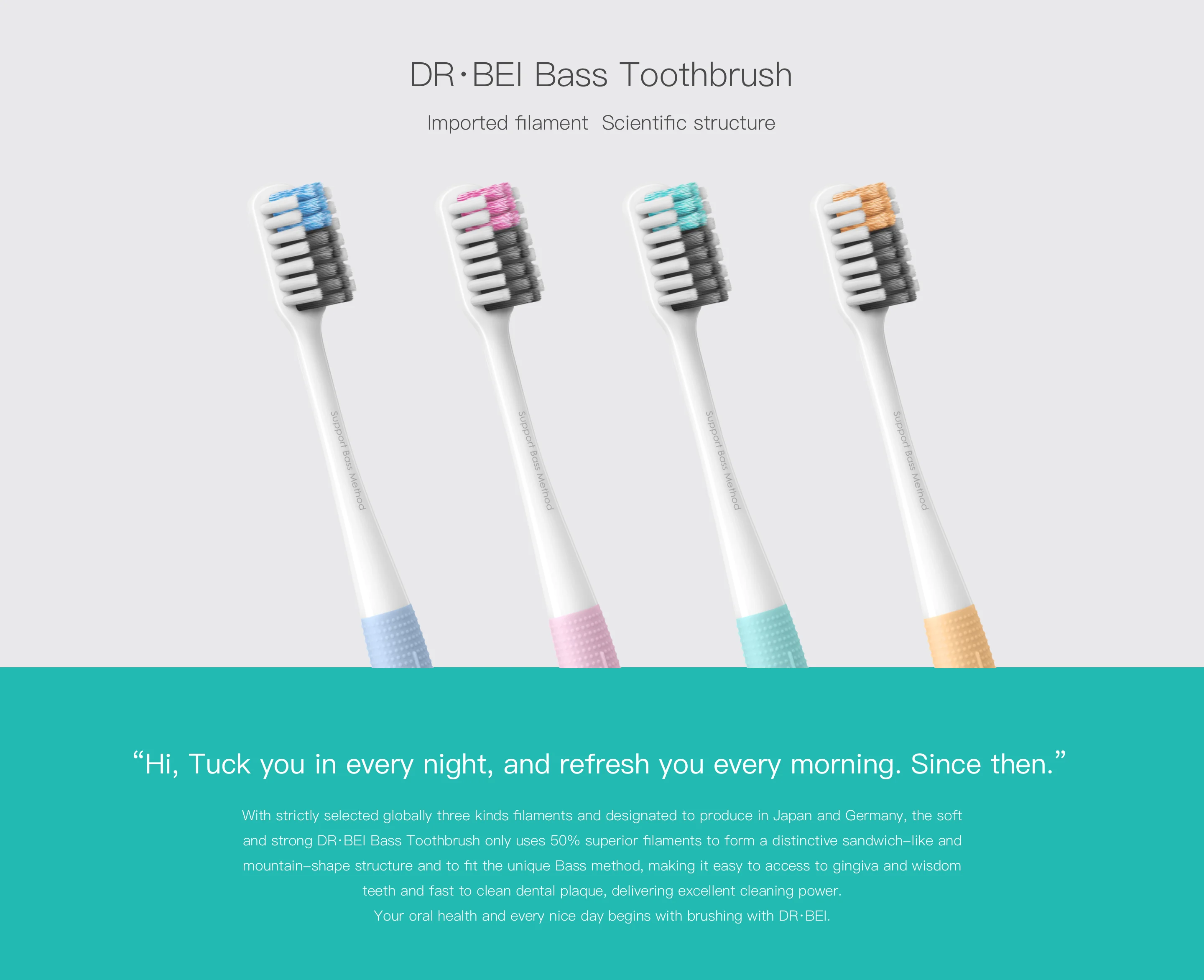 Xiaomi Mijia Doctor B Bass метод зубная щетка 4 цвета/комплект включает в себя походная коробка DR. BEI глубокая зубная щетка