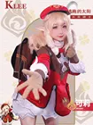 Женский костюм для косплея Game Genshin Impact Klee, парик, обувь, одежда для вечеринки, униформа для Хэллоуина, карнавальные костюмы, аксессуары