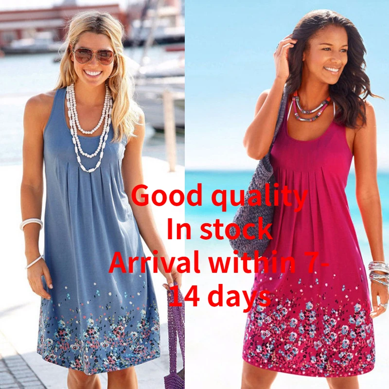 

Sleeveless Printed Loose Dress for European and American Women woman dress white dress strawberry dress summer dress women