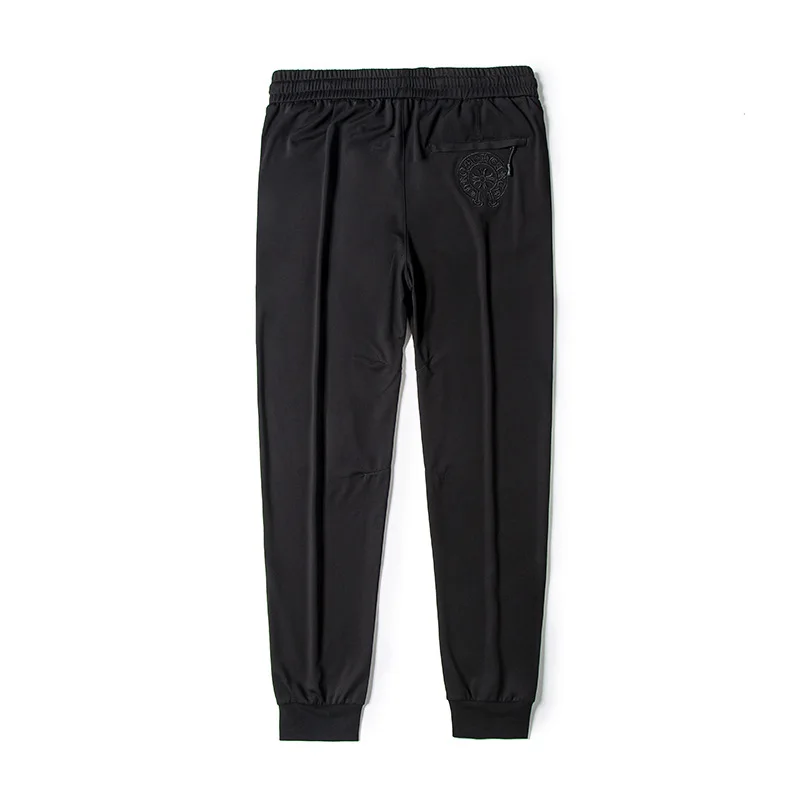 

High grade embroidered thread pressing pants for men's slim fitting Leggings with elastic rope waist and leggings for sportswear